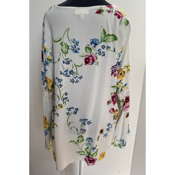 Modcloth Blouse Top 2X Bell Sleeve Fairy Whismy Boho Ethereal Floral Hippie - Picture 12 of 16